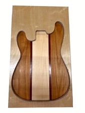 Multispecies Guitar Body Blank 21x14x2, 5 Piece Glued Solid Body- Free Shipping