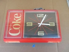 Vintage Enjoy Coke Hanging Wall Clock Sign Advertisement  K