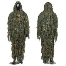 Woodland Camouflage Ghillie Suit Sniper Tactical Clothes Jungle Hunting - Size M