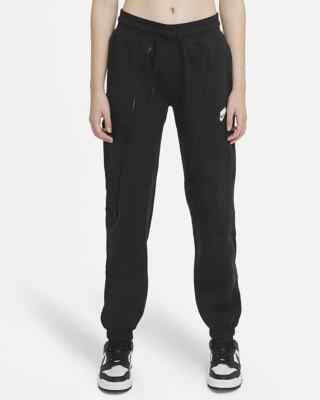 Nike Sportswear Fleece Jogger Size M Pants Womens Black Zip DC5282 010
