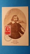 FRANCE CARTE MAXIMUM YVERT 1068 CHAMPLAIN EXPLORATEUR 12F+ 3F BROUAGE 1956 L 198