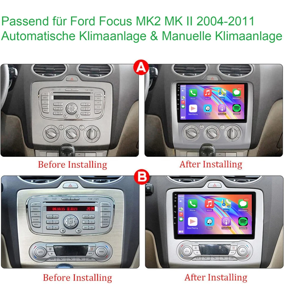 Für Ford Focus MK2 MK II 2004-2011 Android 13 Autoradio GPS WIFI CarPlay BT +Kam - Bild 4 von 4