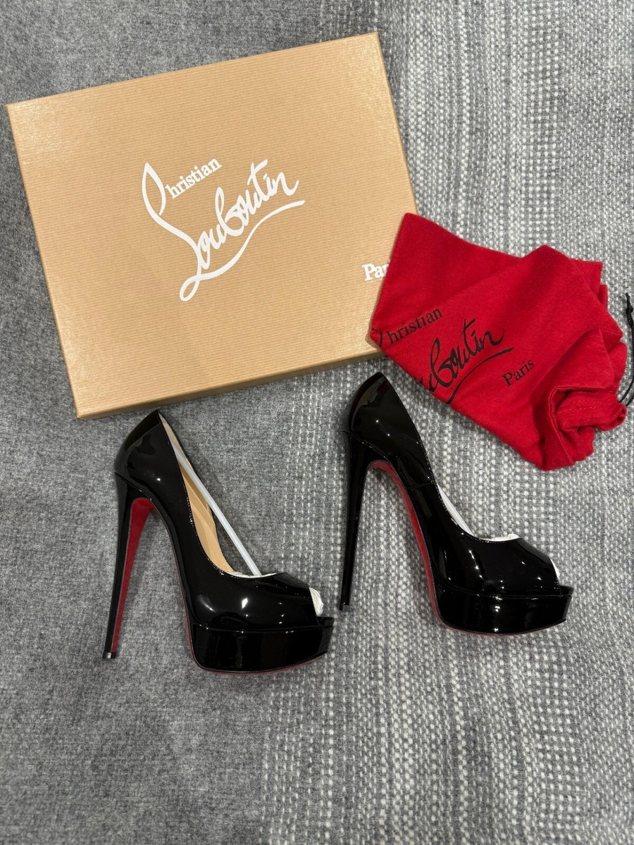 Christian Louboutin Lady Peep Patent Calf Leather heel