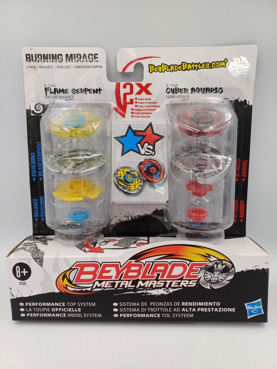 Beyblade Metal Masters Burning Mirage Flame Serpent & Cyber