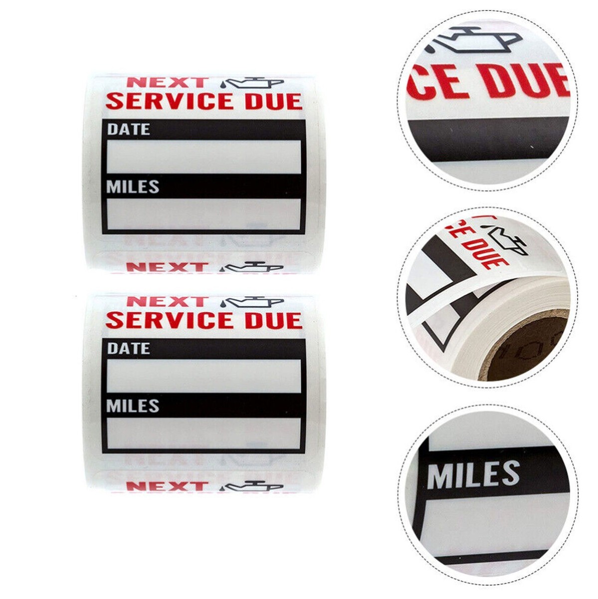 Oil Change Stickers 250 Pcs Per Roll-Service Reminder Stickers-2 Inches X 2 Inches Premium Clear Stock-Windshield Stickers-Checkered Flag- Peel & Write And Stick With No Residue Car Sticker - Foto 8