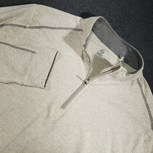 tasc Performance Carroll1ton /4 Zip Pullover Herren Large grau Stretch Bambus Golf