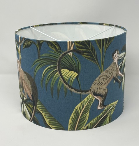 Lampshade Blue Stone Monkey Palm Tree Drum Light Shade - Picture 4 of 11