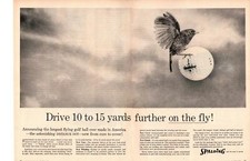 1959 Spalding New Distance Dot Golf Balls Pro Shops Only 1 Bird 2-Page Print Ad