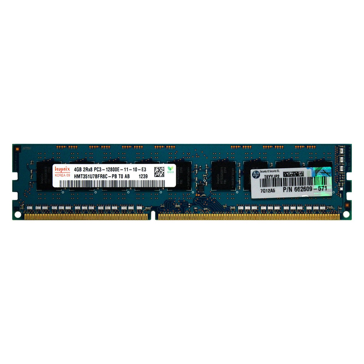 HP Genuine 4GB 2Rx8 PC3-12800E DDR3 1600MHz 1.5V ECC UNB UDIMM 