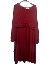 Liumilac Burgundy Long Sleeve Dress Size 2X