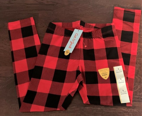 Cat & Jack Girls' Buffalo red Plaid, blue/black/multi geo Leggings,XS,S,M 7/8,XL - Picture 3 of 6