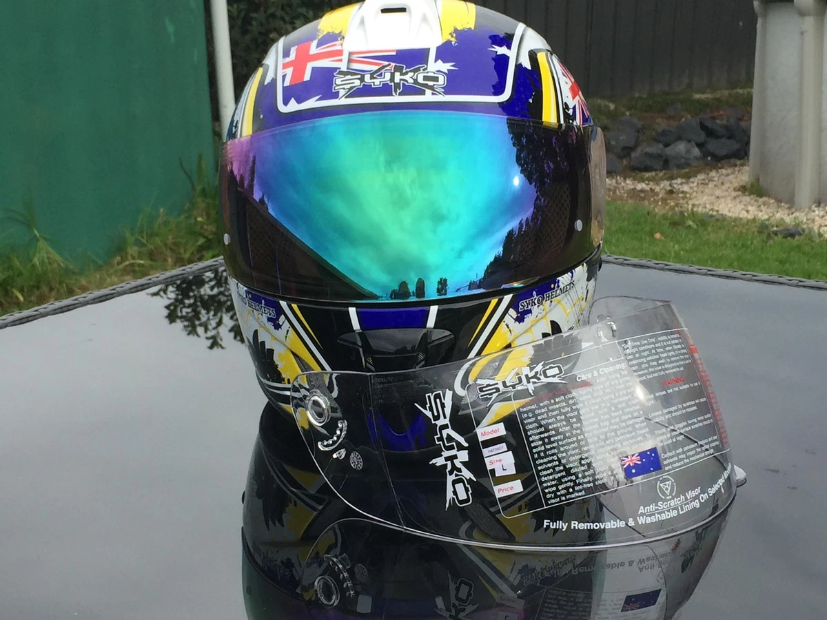 Blue Tinted Iridium Visor SYKO Patriot NGFP Australian Flag