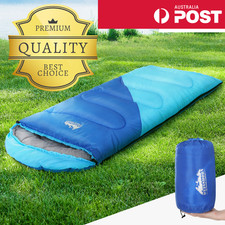 Weisshorn Kids Sleeping Bag 172cm Single Thermal Camping Hiking Lightweight Blue