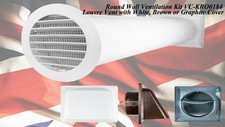 Round Wall Ventilation Kit VC-KRO0184–Louvre Vent with White, Brown or Graphite!