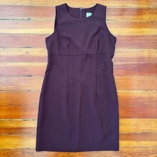Goth y2k vintage pinstripe sleeveless office siren dress MEDIUM