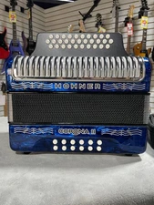 Hohner Corona II 3500 GCF Button Accordion - Dark Blue