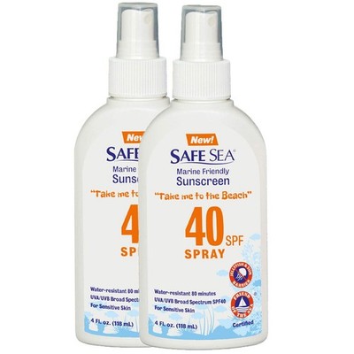 Safe Sea Jellyfish Sting-Blocking Sunscreen, SPF 40+ Spray 4 Fl oz, Waterproo...