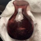 Blenko Vase Deep Purple Amethyst Bottle Crackle Glass 5” Inch  Hand blown