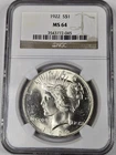 1922-P Peace Dollar NGC MS64 90% Silver