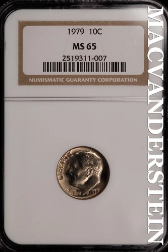 1979 Roosevelt Dime - NGC MS 65 - Brilliant Uncirculated  Lustrous  #SLH532