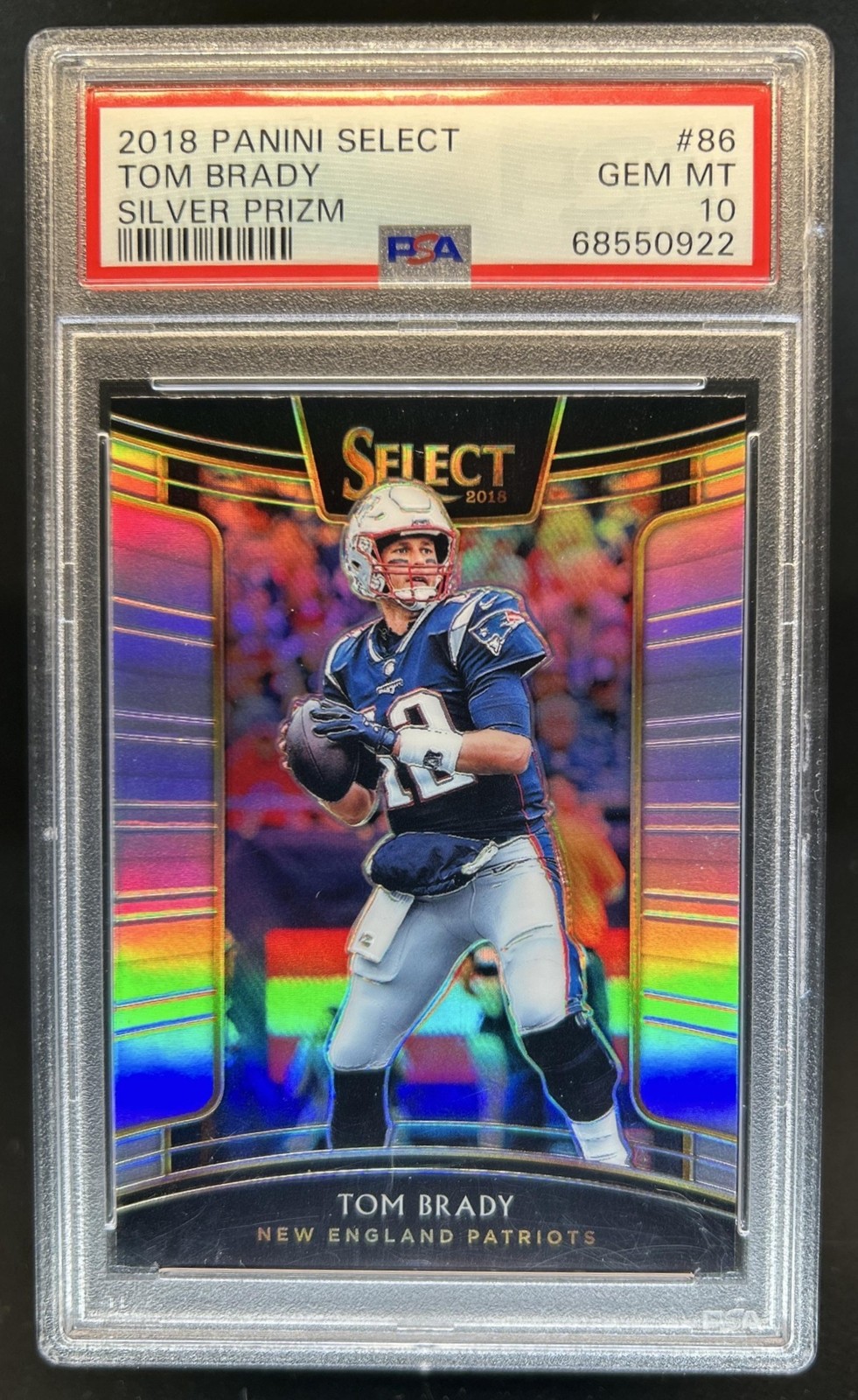 2018 Panini Select Tom Brady Silver Prizm Concourse #86 Patriots PSA 10 GEM MINT