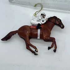 Breyer Christmas Ornament Justify Triple Crown Winner, Dominate Sire,WHITE SILKS