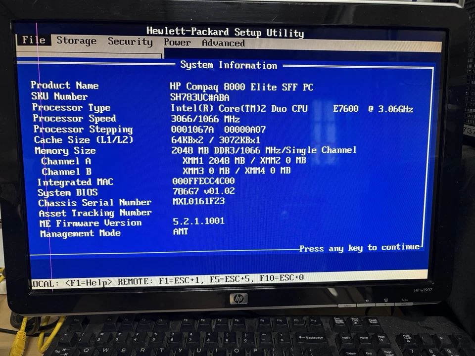 HP Compaq 8000 Elite - Intel Core 2 E7600 - Image 2 of 4