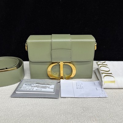 Dior Montaigne Mini Box Bag Wide Strap Green Leather Gold Hardware [Duties Paid]