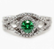 1CT Treated Emerald  Topaz 925 Solid Sterling Silver Ring Jewelry Sz 6