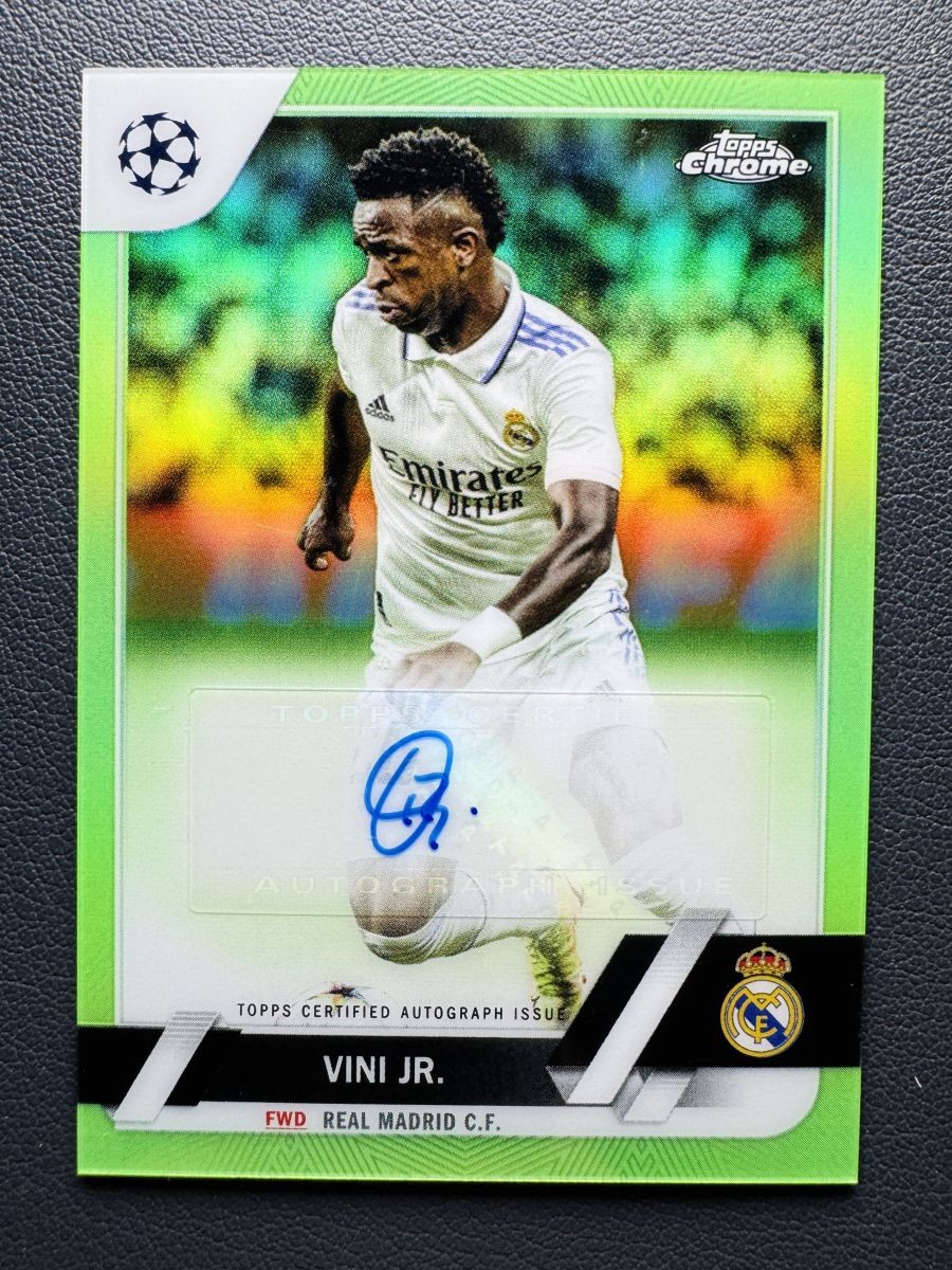 2022-23 Topps Chrome UEFA UCC Vini Vinicius Jr. #CA-V Green Refractor Auto /99