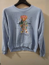 Polo Ralph Lauren Sweatshirt Girls XL 16 Blue Crewneck Pullover Polo Bear Tennis