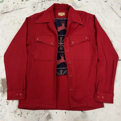 Vintage 40s McGregor Wool Loop Collar Button Up Shirt Mens Small Rockabilly