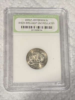 2005 P JEFFERSON BISON BRILLANT UNCIRCULATED INTERNATIONAL NUMISMATIC BUREAU
