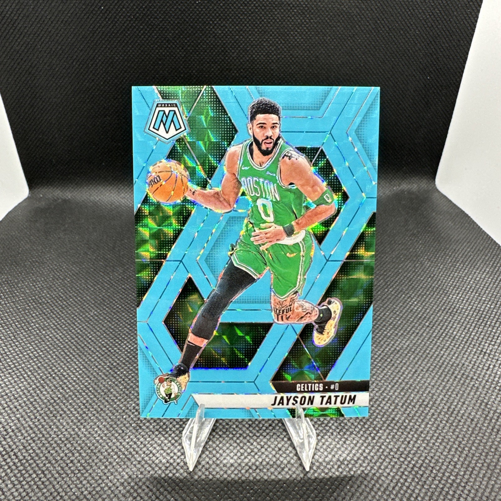 2024-25 Panini Mosaic - Jayson Tatum #188 Fluorescent Blue Mosaic Prizm /75