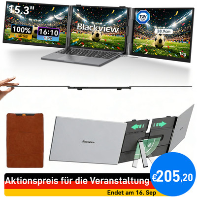 Blackview Laptop Screen Extender 15.3'' Portabler Monitor For 14-17.3'' 100 % sRGB
