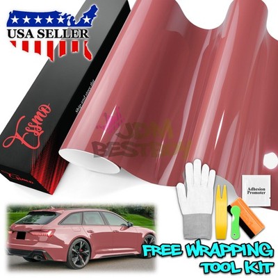 ESSMO PET Super Gloss Morganite Red Vehicle Vinyl Wrap Decal Sheet Like Paint