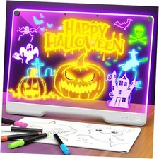 Portable LED Note Board with Colors, Rechargeable 16-inch 7 Light Effects White