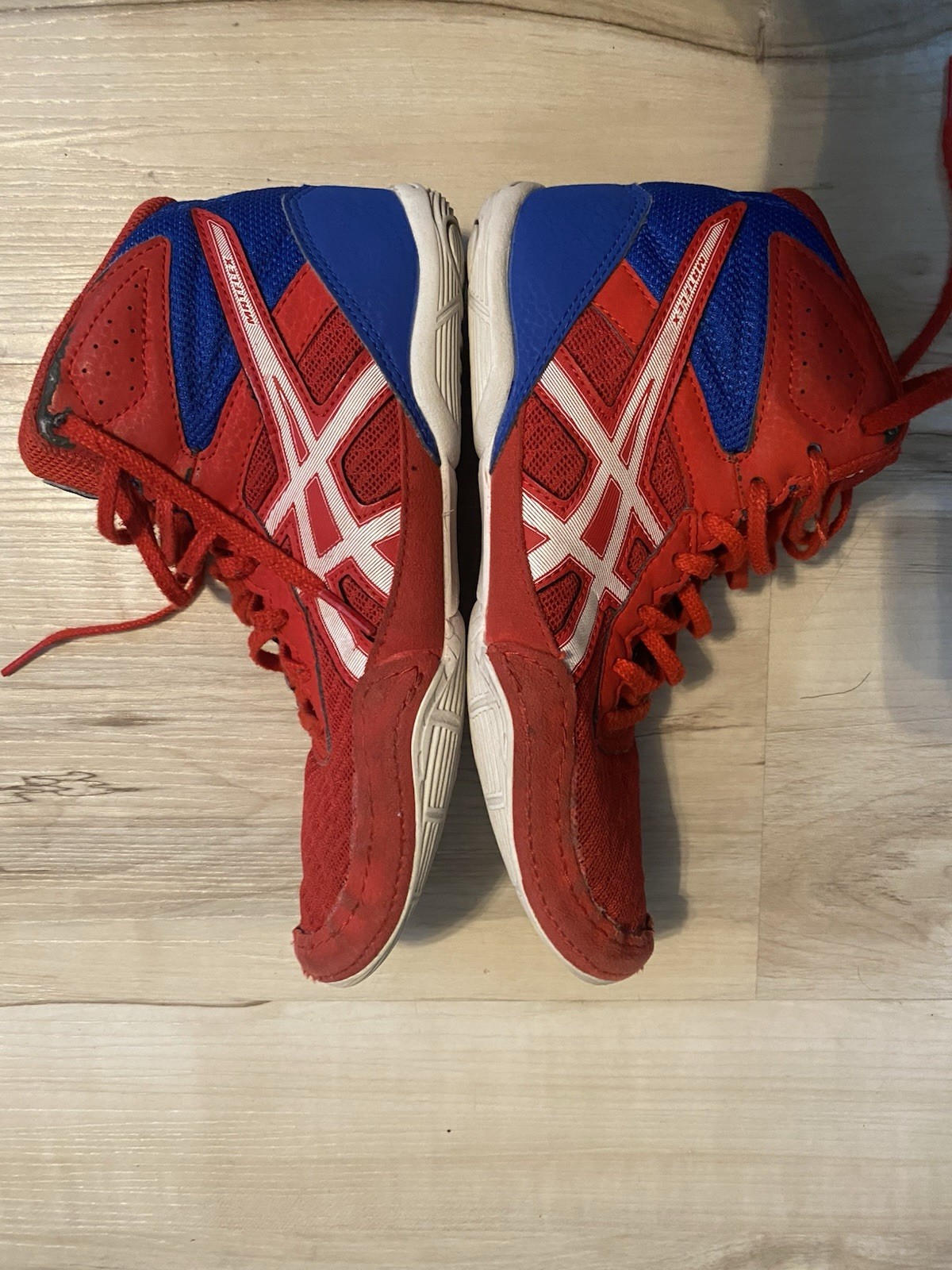 ASICS Matflex 6 Youth Wrestling Shoes Red/White/Blue, Size 5 thumbnail 2