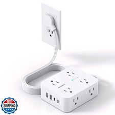 Surge Protector Power Strip, HANYCONY Extension Cord with Multiple Outlets, 5