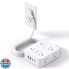 Surge Protector Power Strip, HANYCONY Extension Cord with Multiple Outlets, 5