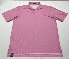 Turtleson Shirt Mens Large Geometric Pink Polo Golf Dadcore Preppy Course Logo