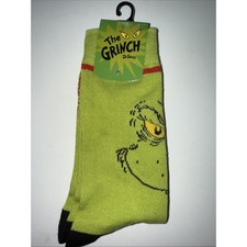 Dr Seuss The Grinch Mens Christmas Crew Socks Size 10-13 Green NWT Gi