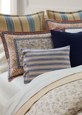NWT Lauren Ralph Lauren Brooks Cream Multi Size Euro Sham 26"x26" 2QTY 