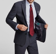 Brooks Brothers Men's Gray Classic-Fit Wool-Blend Suit Jacket Size 42S