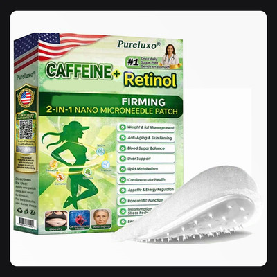 Premium NEW Pureluxo Caffeine Retinol Firming 2-in-1 Nano Microdarts Patches(...