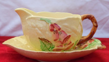 Vintage Carlton Ware Foxglove Yellow Creamer With Saucer 