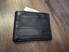 Fossil Men's Lufkin Bifold Wallet Black SML1392001 New