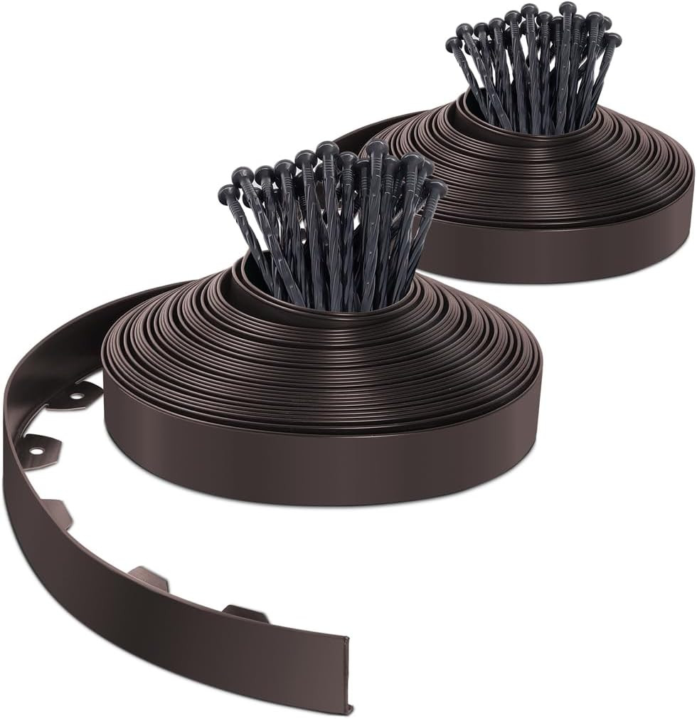 Bordura Aiuole in Plastica Flessibile Kit Completo 80 Picchetti 20cm
