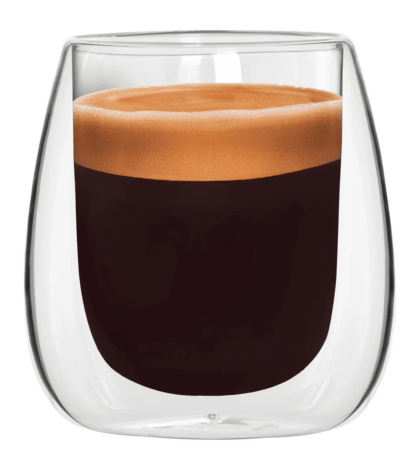 Tazas de vidrio de doble pared Verona, 8,4 oz (250 ml), juego de 2, espresso, capuchino... Foto 3 de 3
