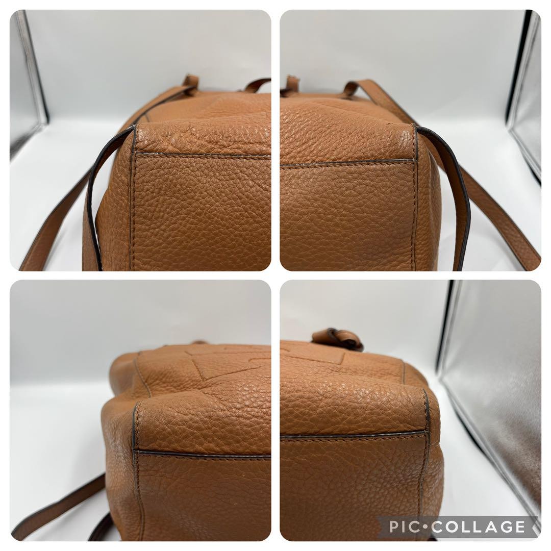 Tory Burch Backpack Drawstring Embossed Logo Brow… - image 5